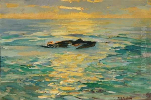 Monterey Sunset Oil Painting by Franz Arthur Bischoff