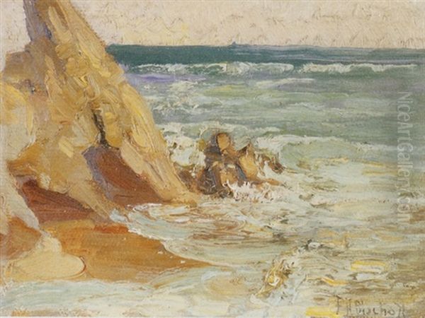 Point Mugu, Calfornia Seascape Oil Painting by Franz Arthur Bischoff