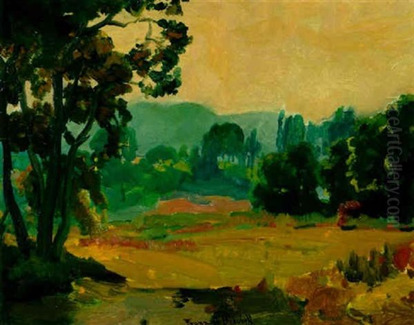 California Landscape Oil Painting by Franz Arthur Bischoff