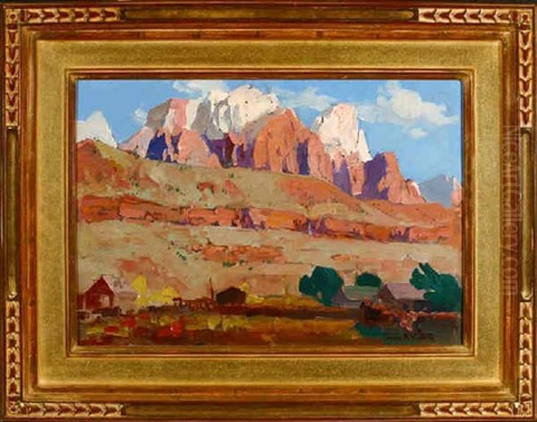 Utah Oil Painting by Franz Arthur Bischoff