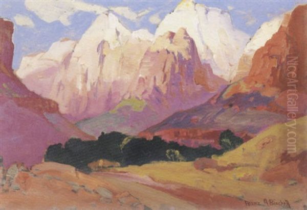 Grand Tetons Oil Painting by Franz Arthur Bischoff