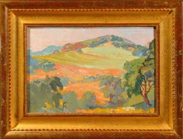 Orange Hills Oil Painting by Franz Arthur Bischoff