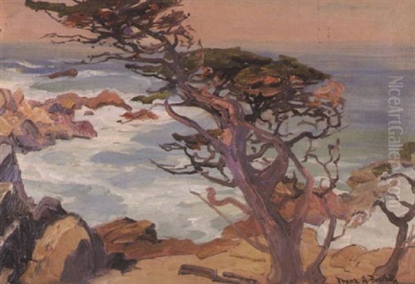 Monterey Coastal Landscape Oil Painting by Franz Arthur Bischoff