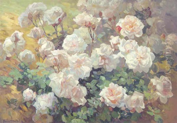 Roses Oil Painting by Franz Arthur Bischoff