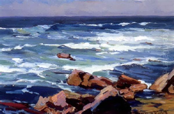 Laguna Seascape Oil Painting by Franz Arthur Bischoff