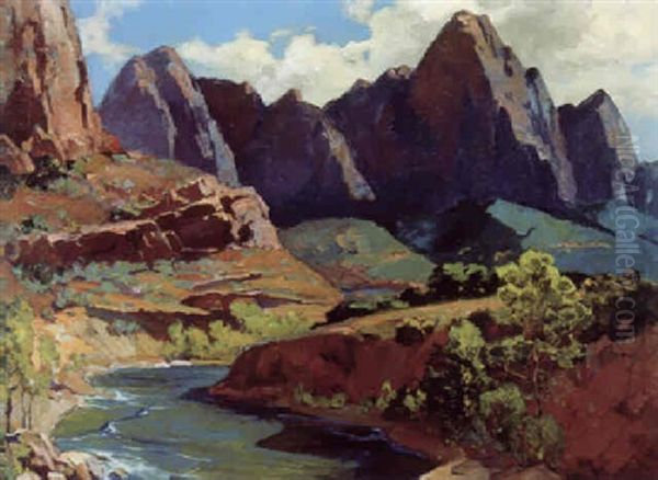 Cathedral Points, Utah Oil Painting by Franz Arthur Bischoff