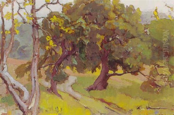 Country Lane Oil Painting by Franz Arthur Bischoff