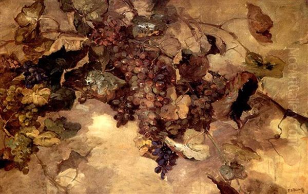 Grapes Oil Painting by Franz Arthur Bischoff