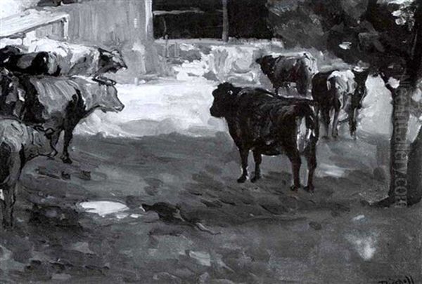 Bulls by Franz Arthur Bischoff