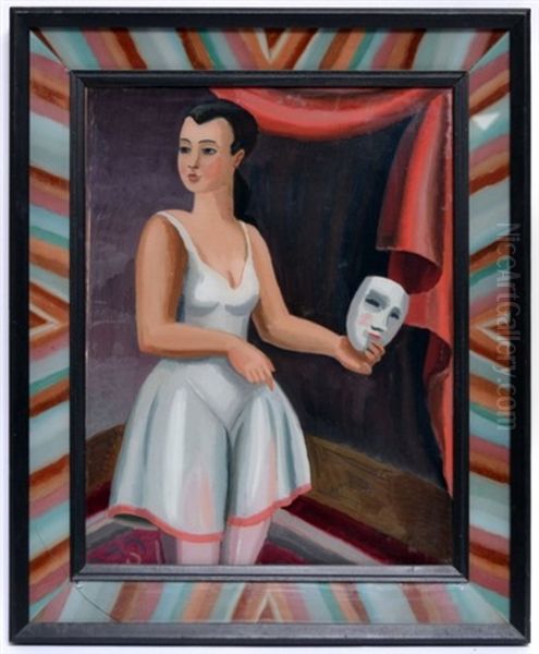 Danseuse Au Masque Oil Painting by Henry Bischoff