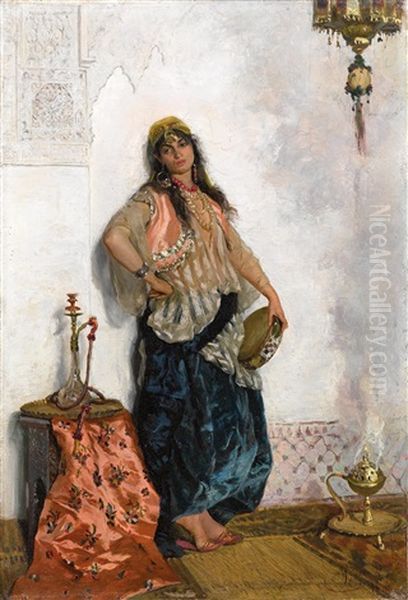 Oriental Dancer Oil Painting by Cesare Biseo