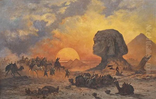 Amongst The Pyramids Oil Painting by Cesare Biseo