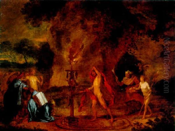 A Scene Of Witchcraft Oil Painting by Charles Emmanuel Biset