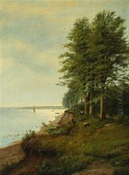 Danish Coastal Scape Oil Painting by Jens Bisgaard