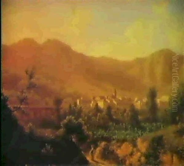 Veduta Di Paese Oil Painting by Giuseppe Bisi