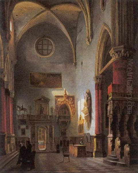 Interno Della Chiesa Dei Frati Venezia Oil Painting by Luigi Bisi