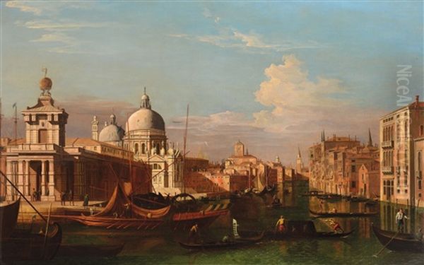 Veduta Del Canal Grande Oil Painting by Giuseppe Bernardino Bison