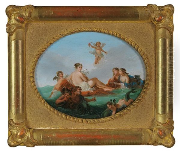 Pair Of Mythological Scenes Oil Painting by Giuseppe Bernardino Bison