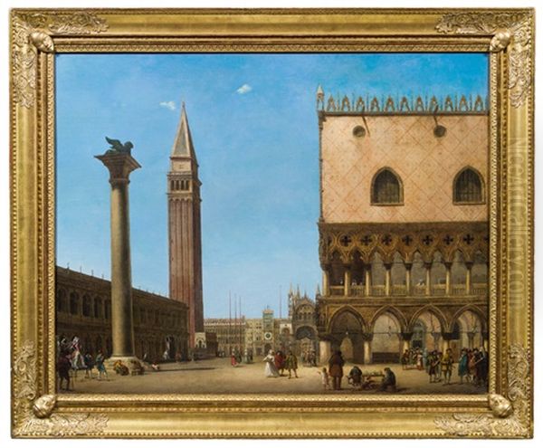 Karneval Auf Der Piazza San Marco Oil Painting by Giuseppe Bernardino Bison