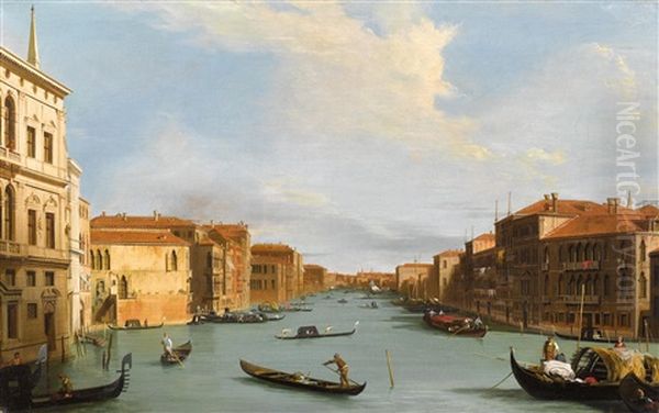 Der Canal Grande In Venedig Oil Painting by Giuseppe Bernardino Bison