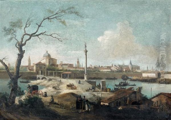 Vue De Padoue Oil Painting by Giuseppe Bernardino Bison