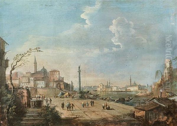 Capriccio Veneziano Oil Painting by Giuseppe Bernardino Bison