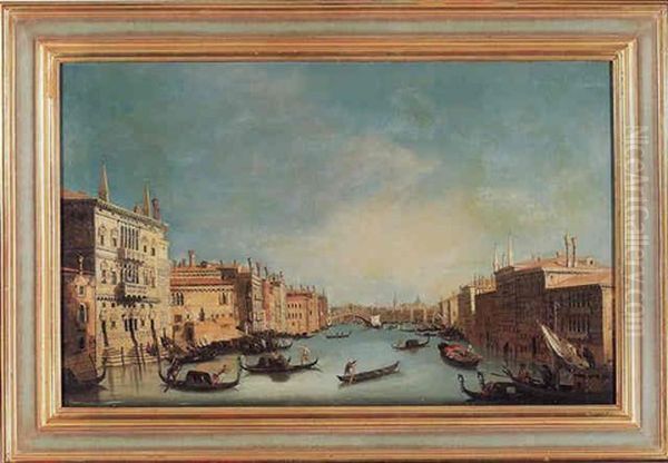 Venedig-ansicht Von Canale Grande Mit Rialto-brucke by Giuseppe Bernardino Bison