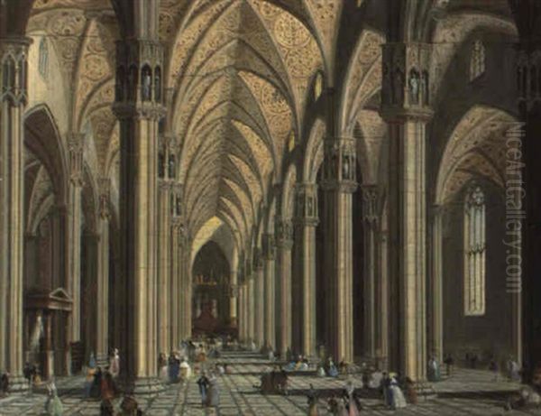 Interno Del Duomo Di Milano Oil Painting by Giuseppe Bernardino Bison