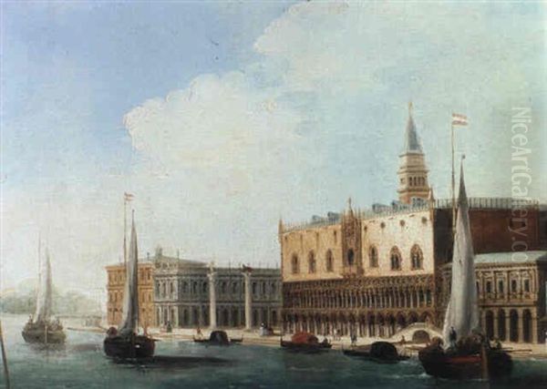 Palazzo Ducale Del Bacino Di San Marco Oil Painting by Giuseppe Bernardino Bison