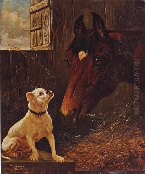 Stable Friends Oil Painting by Henry Collins Bispham