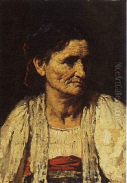 Portrait Of A Gypsy Woman Oil Painting by Suze Bisschop-Robertson