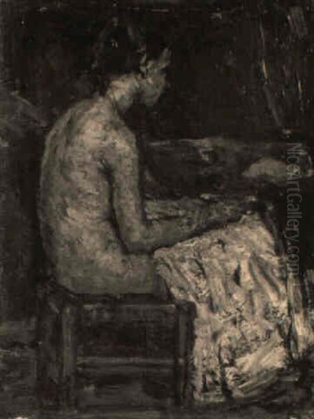 A Seated Nude Oil Painting by Suze Bisschop-Robertson