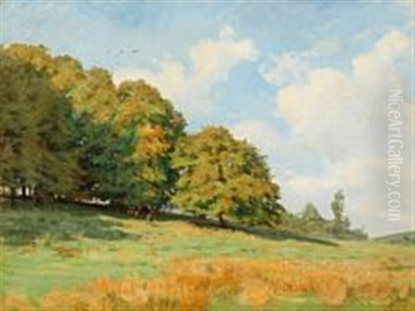 A Summer's Day From The Dyrehaven Oil Painting by Rudolf Bissen