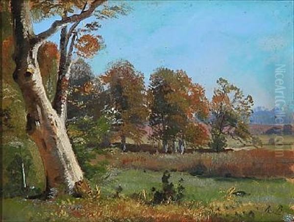 Forest Landscape Oil Painting by Rudolf Bissen