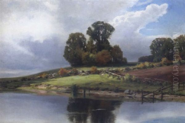 Fluslandschaft Mit Weide by Rudolf Bissen