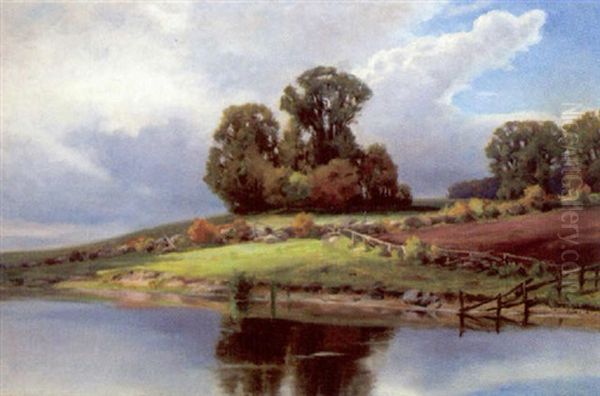 Landschaft Bei Esrum Oil Painting by Rudolf Bissen