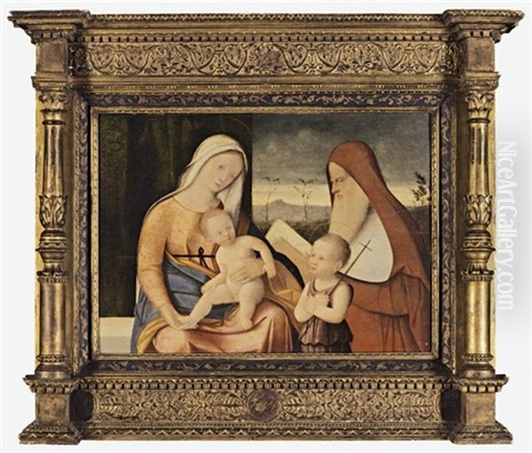 The Madonna And Child With Saint John The Baptist And Saint Jerome Oil Painting by Francesco di Vittore Bissolo