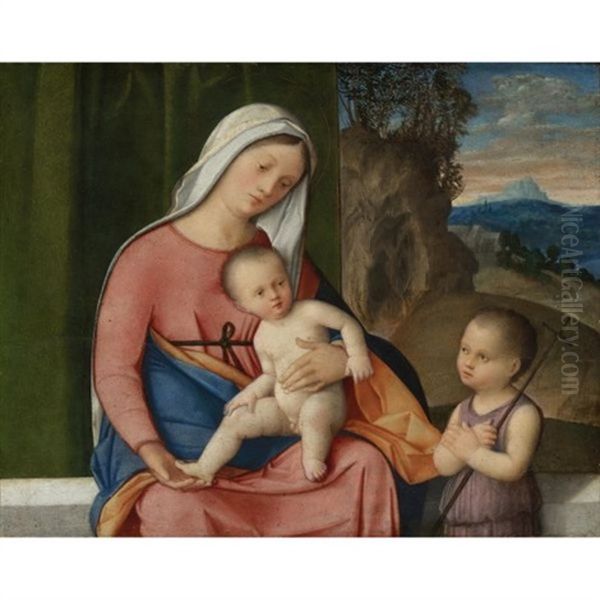 The Madonna And Child With The Infant Saint John The Baptist Oil Painting by Pier Francesco Bissolo