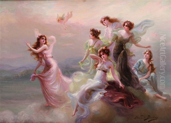 La Danse Des Nymphes Oil Painting by Edouard Bisson