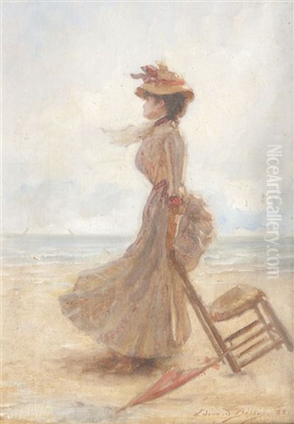 Elegante Sur La Plage Oil Painting by Edouard Bisson