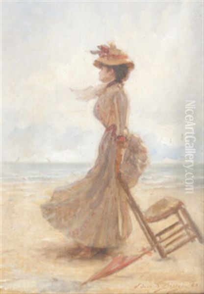 Elegante Sur La Plage Oil Painting by Edouard Bisson