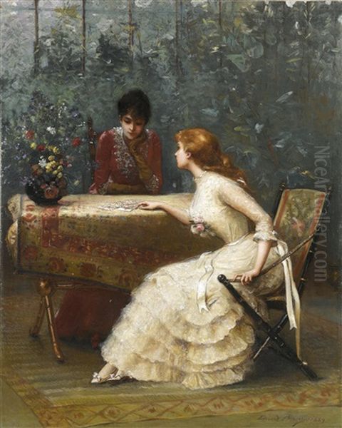 Frage An Die Karten Oil Painting by Edouard Bisson