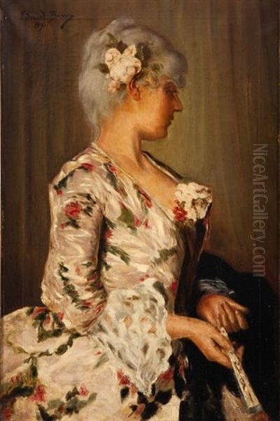 Portrait D'une Elegante Oil Painting by Edouard Bisson