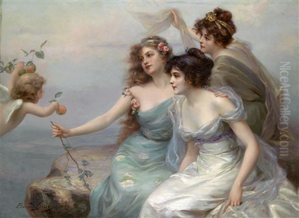 Die Drei Grazien Oil Painting by Edouard Bisson