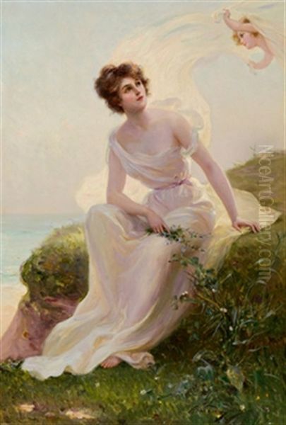 Zarter Sommerwind Oil Painting by Edouard Bisson