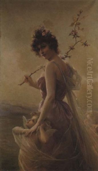 Le Printemps Oil Painting by Edouard Bisson