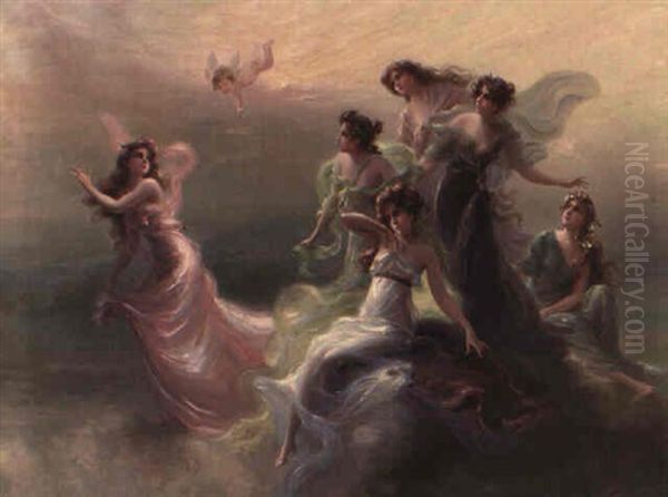 Sea Nymphs Oil Painting by Edouard Bisson