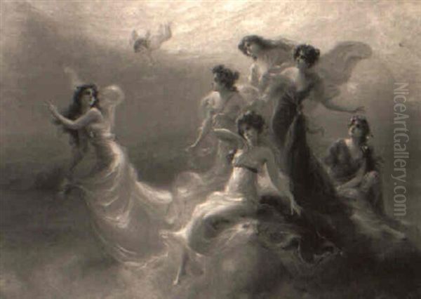 Nymphs Oil Painting by Edouard Bisson