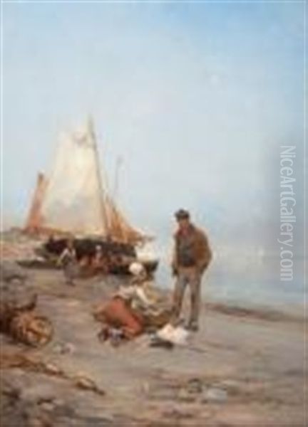 Retour De La Peche Oil Painting by Paul Bistagne