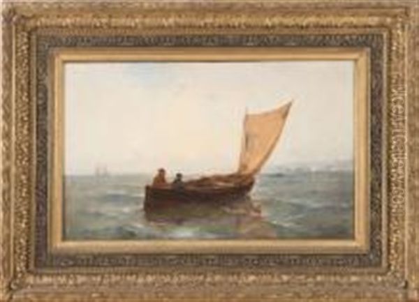 Pecheurs En Mer Oil Painting by Paul Bistagne